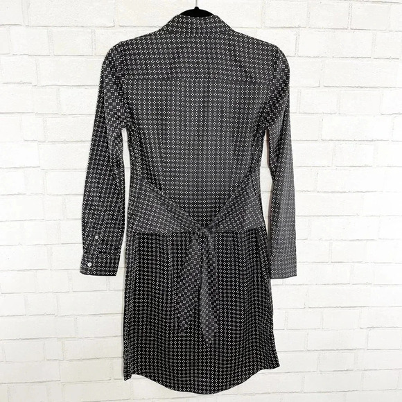 Untuckit for Her Black & White Dotted Long Sleeve Dress Women's Size 0 - Picture 4 of 10